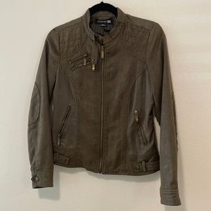 Forever 21 Faux Suede Bomber Moto Jacket